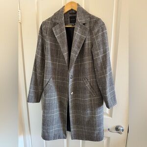 New Look Women’s Gray Plaid Coat